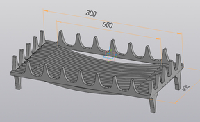 Чугунный колосник в камин "Рэтро", фото 4